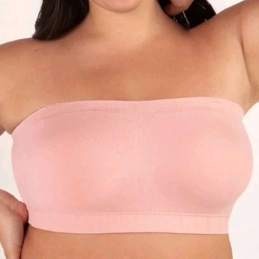 NWT Truekind Women's Bra Convertible Strapless Bandeau Pastel Orange Sz M